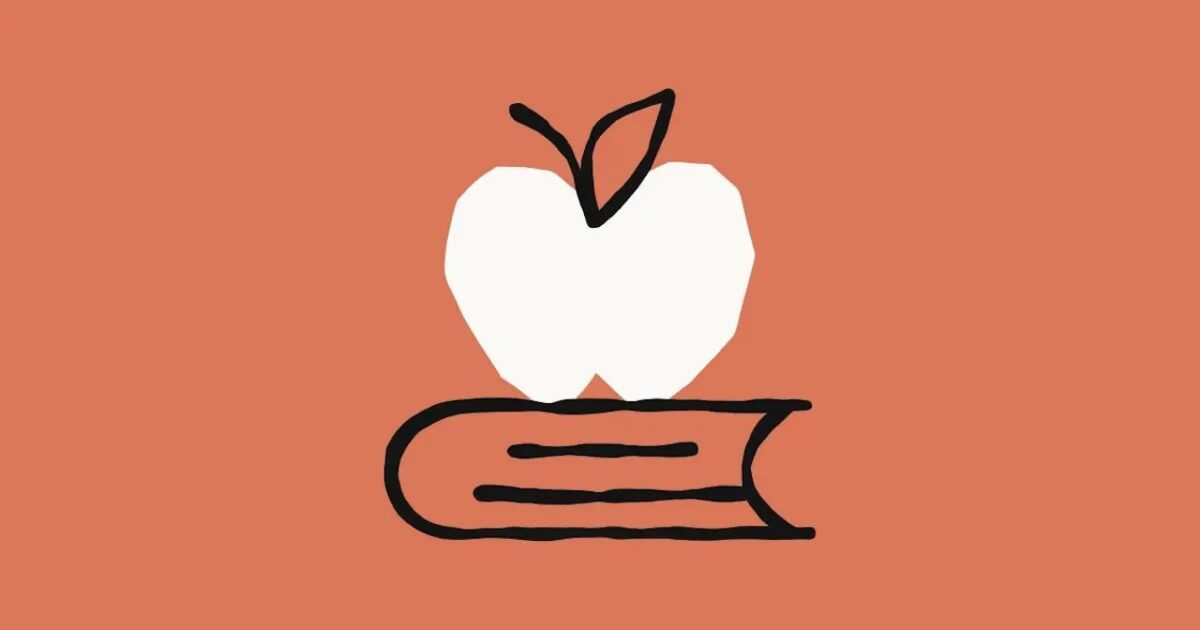 Claude for Teachersのイメージ画像。本とりんごを組み合わせた教育を象徴するビジュアル