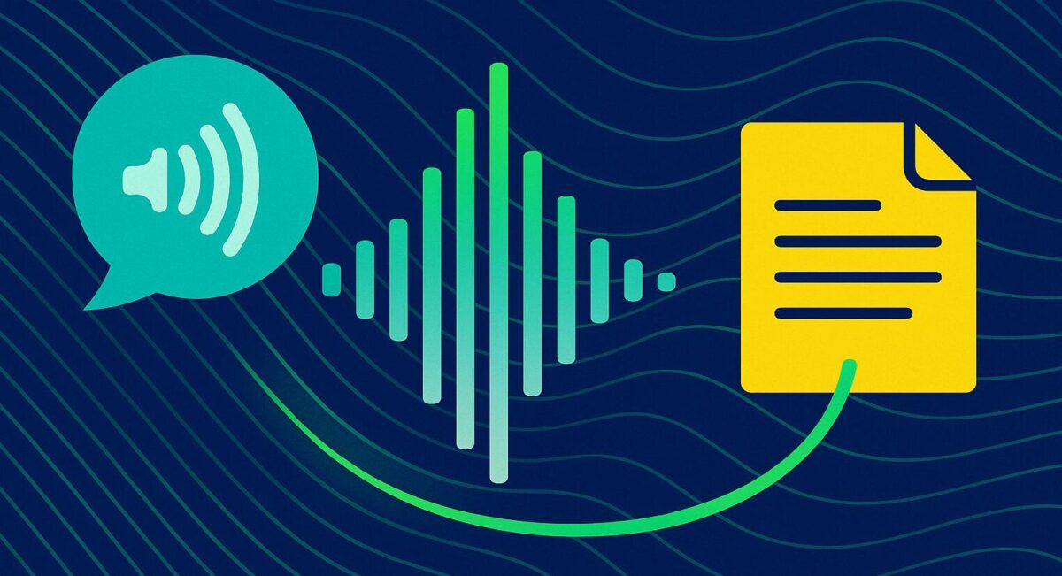 音声とテキストを行き来する文字起こしAIのイメージ