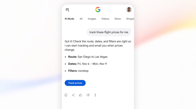 AI Modeの新しい旅行機能を示すGoogle公式のグラフィック