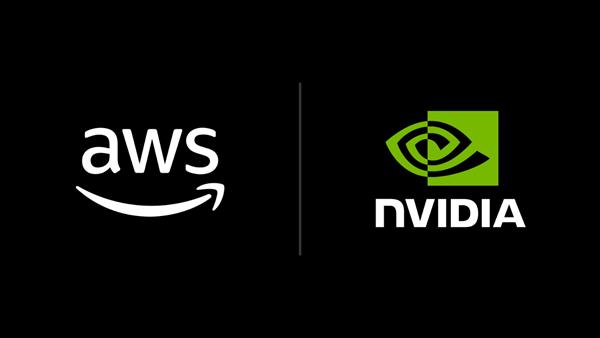 AWSとNVIDIAの共同発表を示すロゴビジュアル