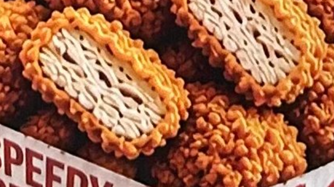 AI生成された食品画像が並ぶレストランメニューのイメージ