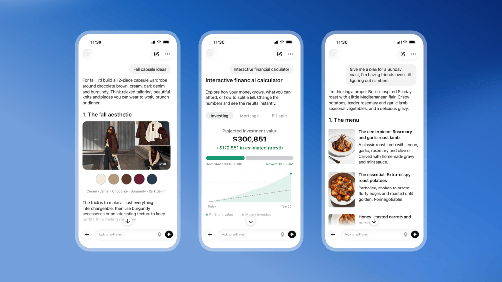 ChatGPTの新インターフェースIntelligent UIのイメージ